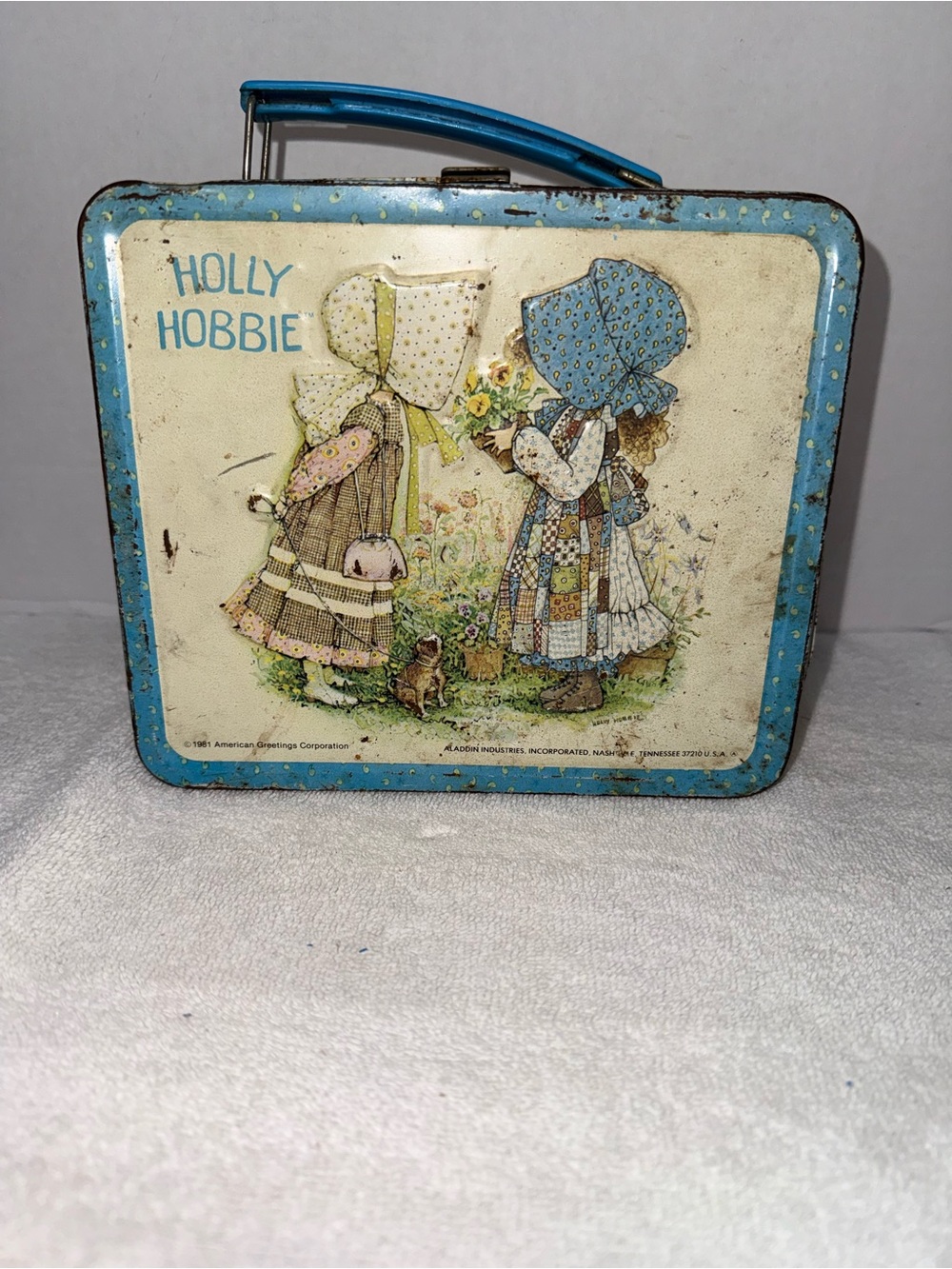 Vintage 1981 Holly Hobbie metal lunchbox w/thermos